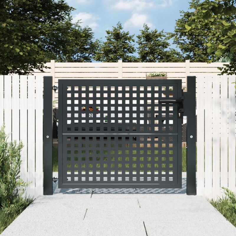 foto del prodotto vidaxl cancello da giardino antracite 105x75 cm in acciaio