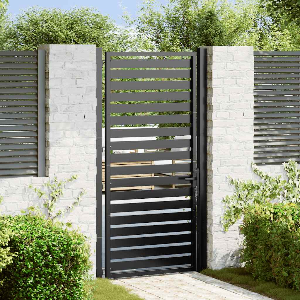 foto del prodotto vidaxl cancello da giardino con serratura nero 100x180 cm in alluminio