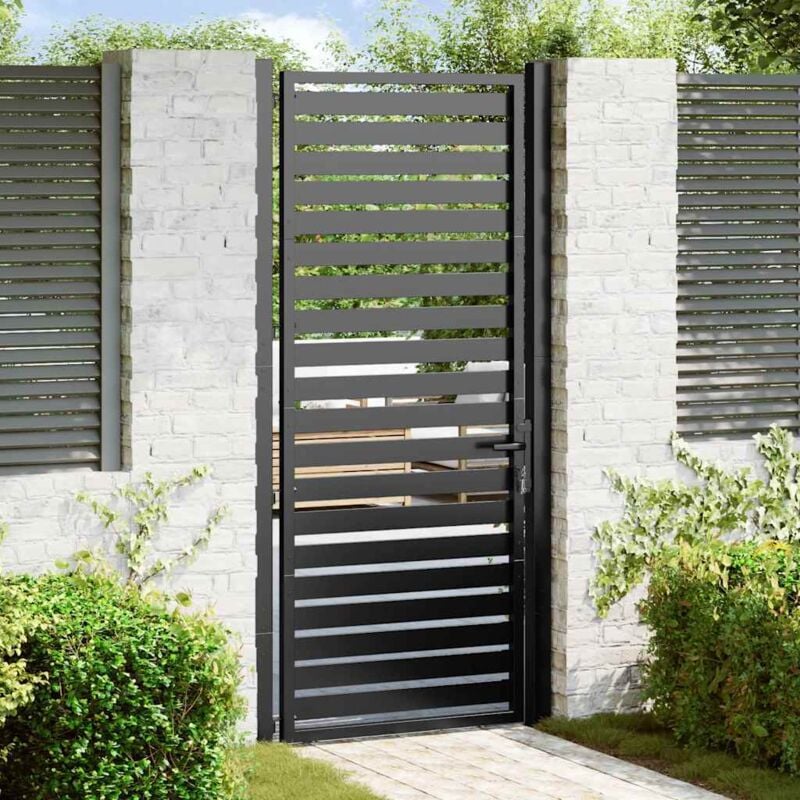 foto del prodotto vidaxl cancello da giardino con serratura nero 100x200 cm in alluminio 270961