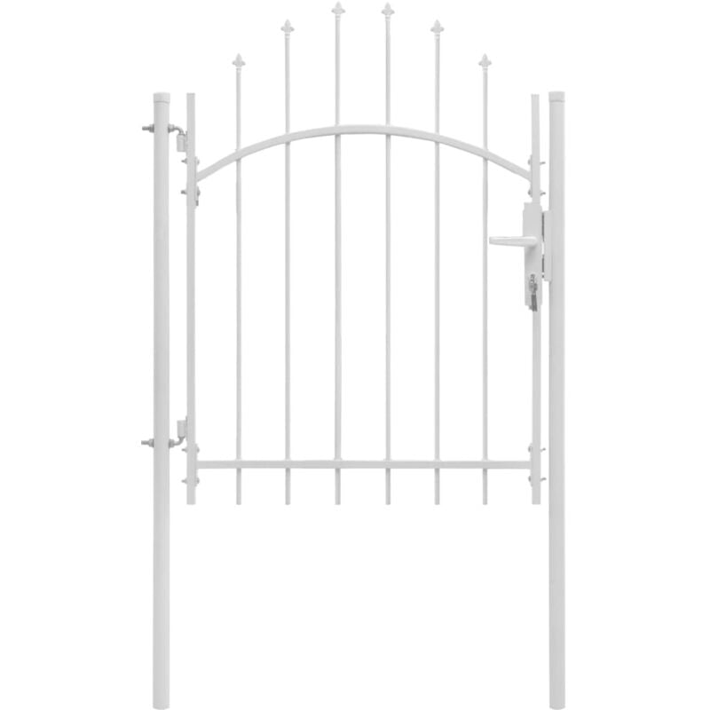 foto del prodotto vidaxl cancello da giardino in acciaio cancelletto per esterni bianco dimensioni 1x2 m
