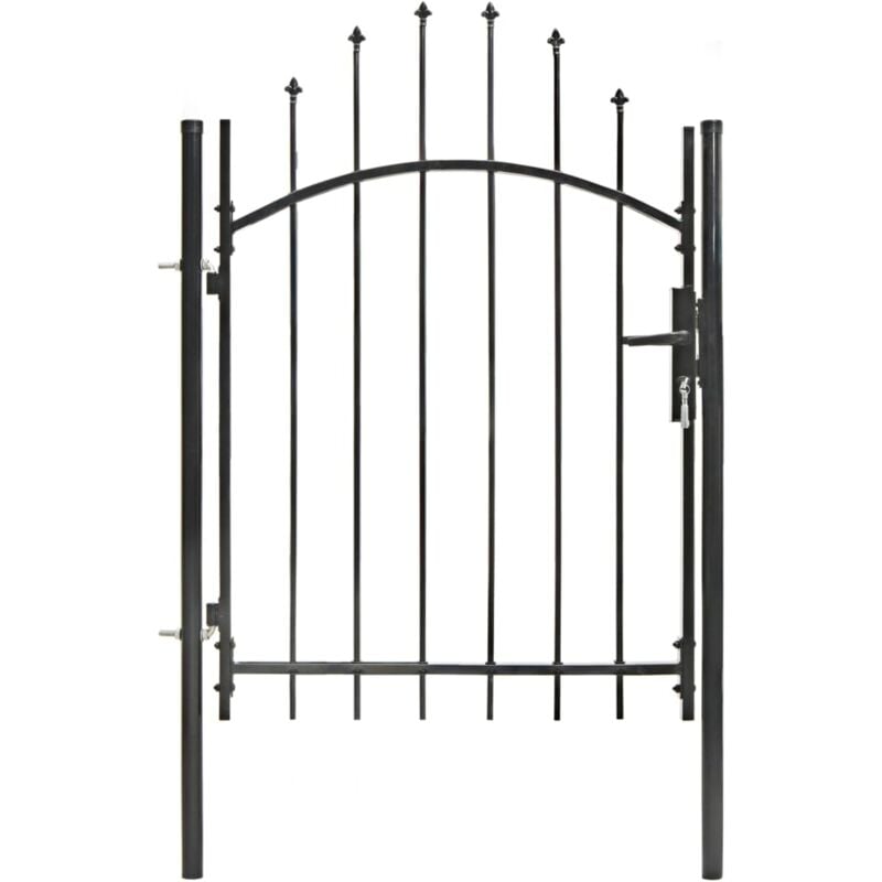 foto del prodotto vidaxl cancello da giardino in acciaio cancelletto per esterni nero dimensioni 1x1.5 m