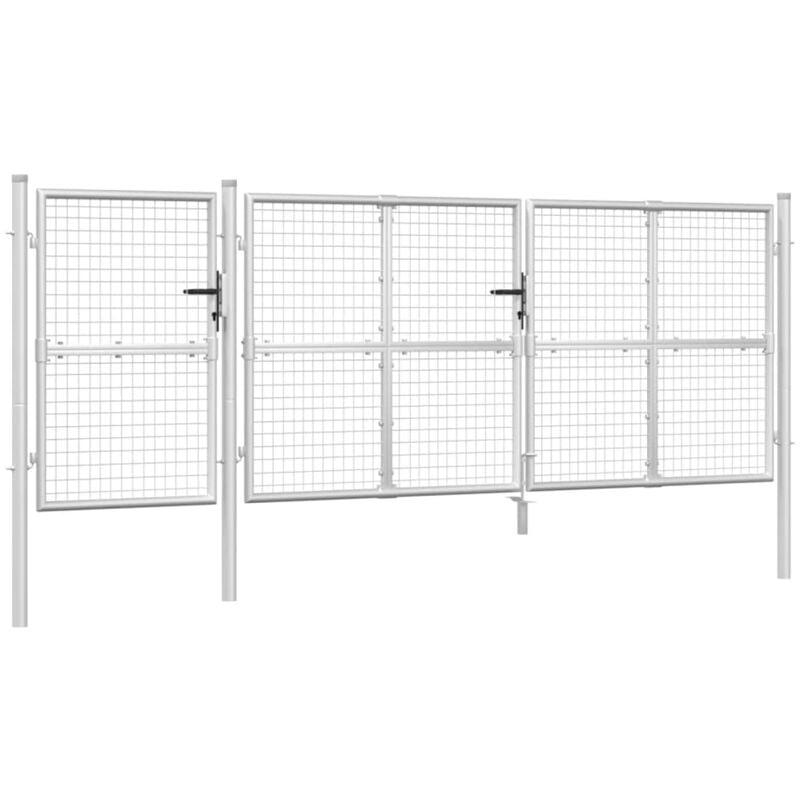 foto del prodotto vidaxl cancello da giardino in rete argento 400x175 cm acciaio zincato