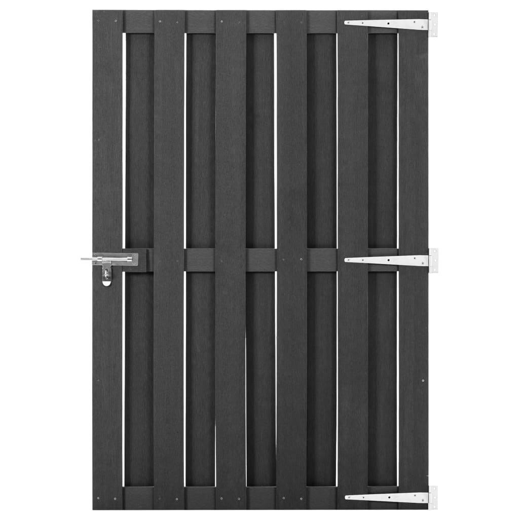 foto del prodotto vidaxl cancello da giardino in wpc grigio con serratura disponibile in varie misure dimensioni 100 x 150 cm