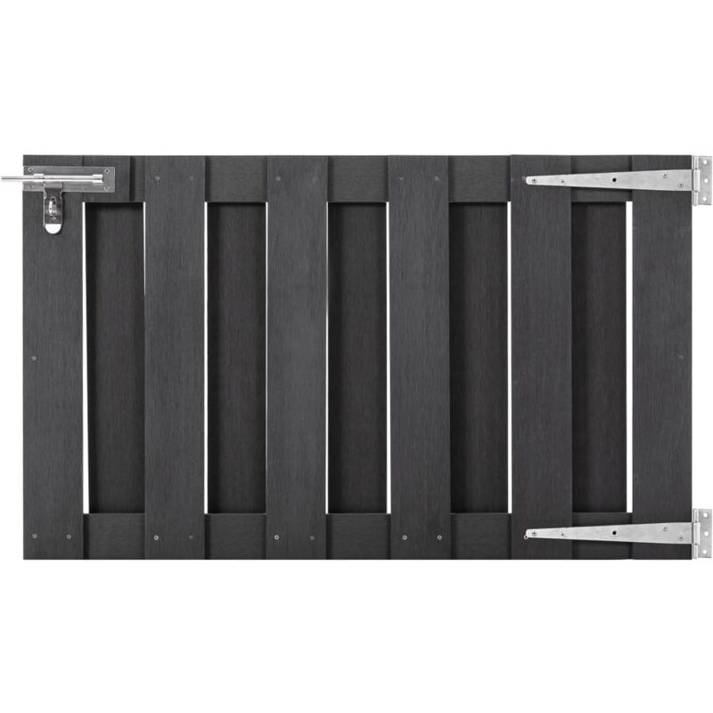 foto del prodotto vidaxl cancello da giardino in wpc grigio con serratura disponibile in varie misure dimensioni 100 x 60 cm