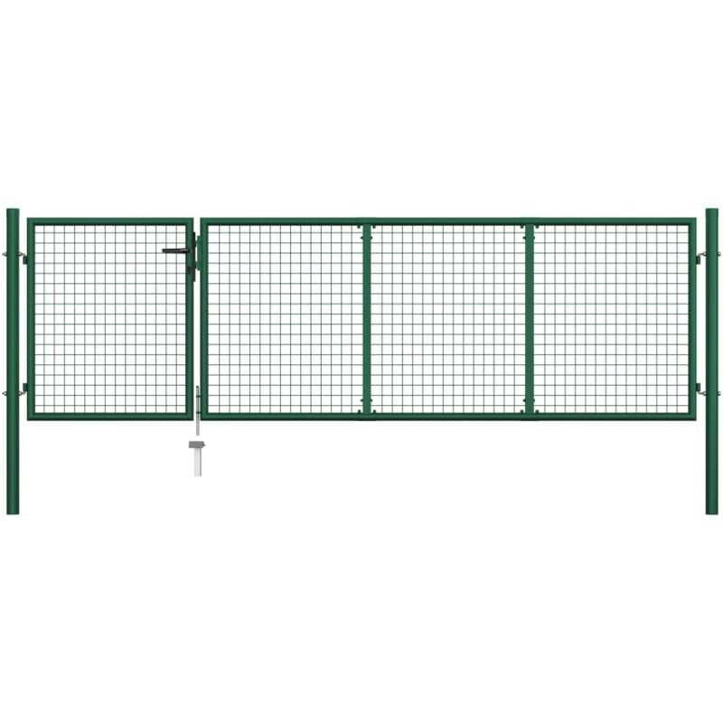 foto del prodotto vidaxl cancello di recinzione in acciaio 350x100 cm verde