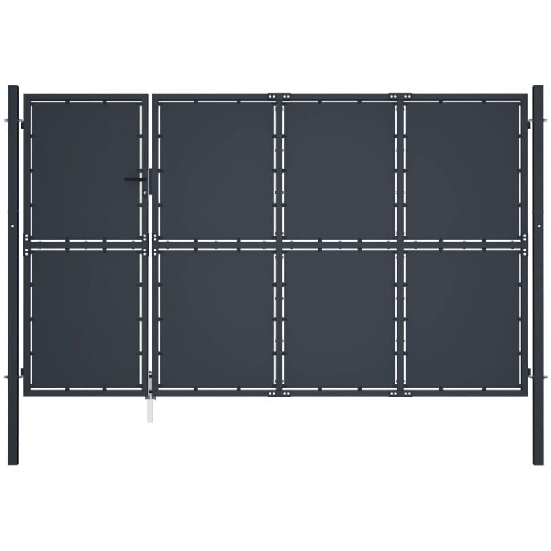 foto del prodotto vidaxl cancello di recinzione in acciaio 350x150 cm antracite