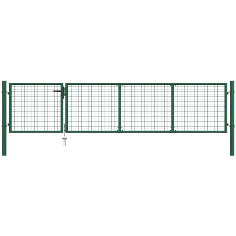 foto del prodotto vidaxl cancello di recinzione in acciaio 350x75 cm verde