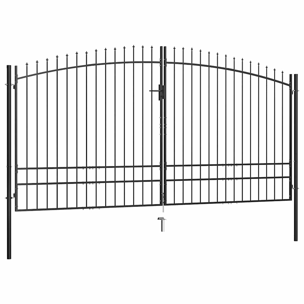 foto del prodotto vidaxl cancello doppio con punte a lancia 400x248 cm 907963