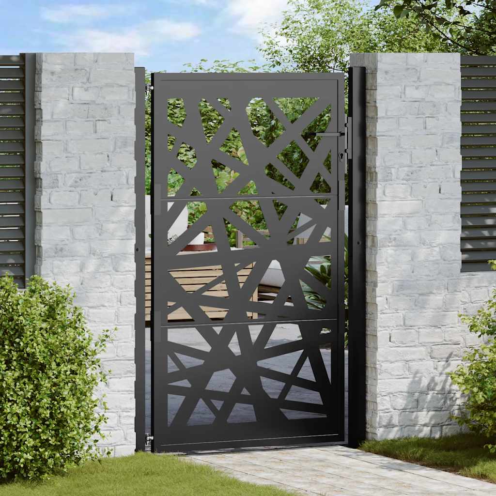 foto del prodotto vidaxl cancello giardino nero 105x155 cm in acciaio design leggero
