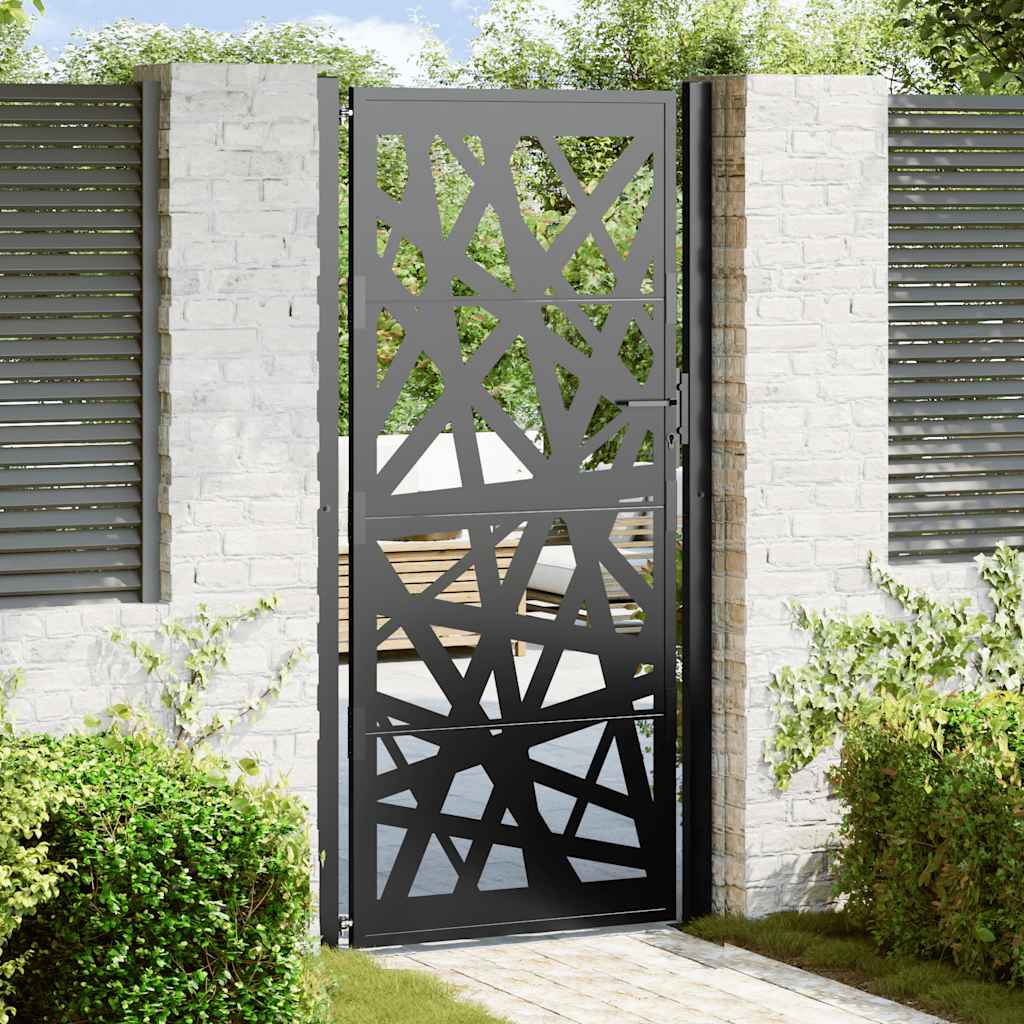 foto del prodotto vidaxl cancello giardino nero 105x205 cm in acciaio design leggero