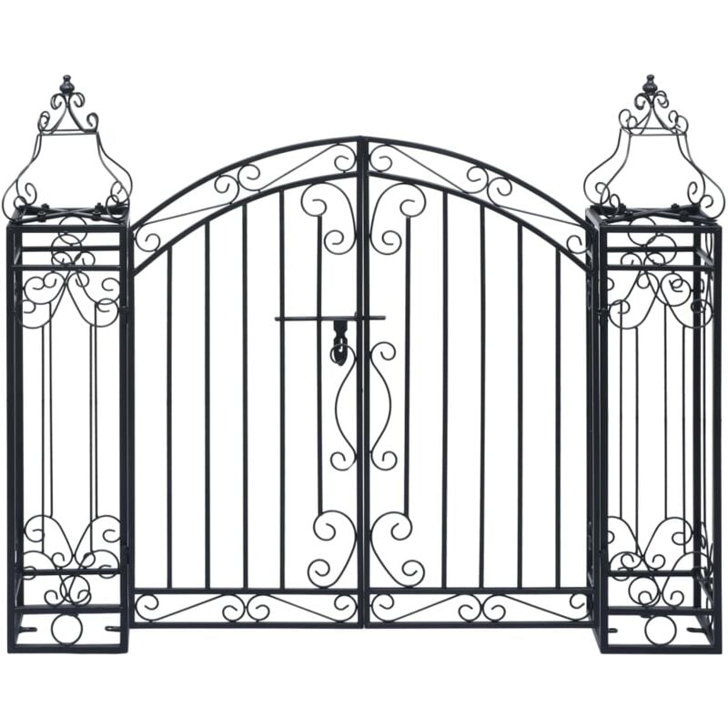 foto del prodotto vidaxl cancello ornamentale da giardino ferro battuto vari dimensioni dimensioni 122 x 20.5 x 100 cm