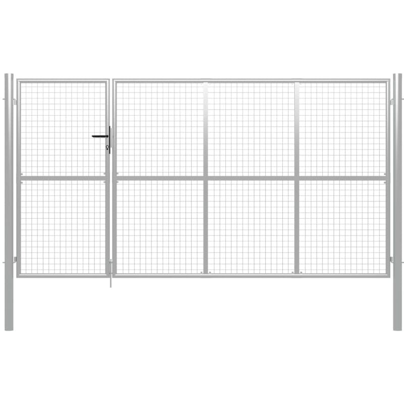 foto del prodotto vidaxl cancello per giardino in acciaio 350x150 cm argento
