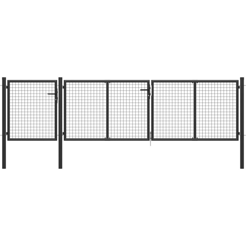 foto del prodotto vidaxl cancello per giardino in acciaio 400x100cm antracite