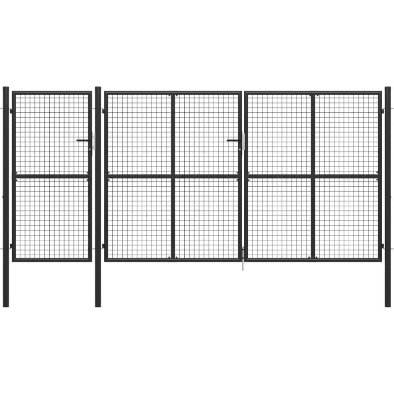 foto del prodotto vidaxl cancello per giardino in acciaio 400x150 cm antracite