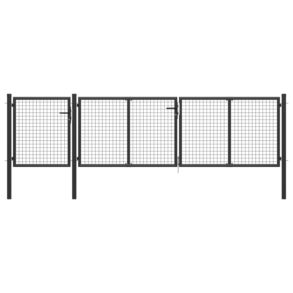 foto del prodotto vidaxl cancello per giardino in acciaio 400x75 cm antracite
