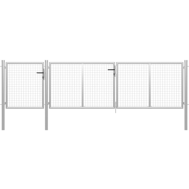foto del prodotto vidaxl cancello per giardino in acciaio 400x75 cm argento 263225