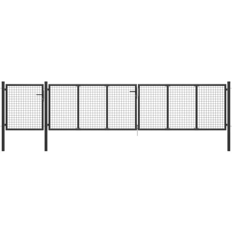foto del prodotto vidaxl cancello per giardino in acciaio 500x100 cm antracite