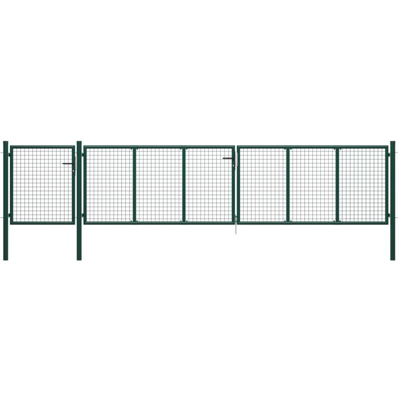 foto del prodotto vidaxl cancello per giardino in acciaio 500x75 cm verde