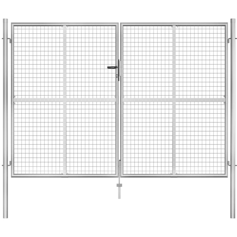 foto del prodotto vidaxl cancello per giardino in acciaio zincato 306x225cm argento