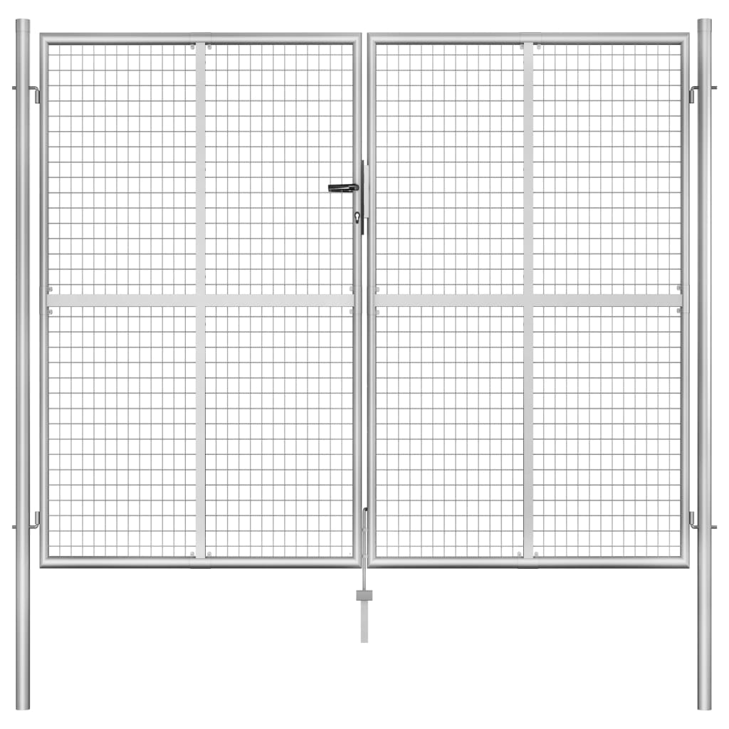 foto del prodotto vidaxl cancello per giardino in acciaio zincato 306x250 cm argento