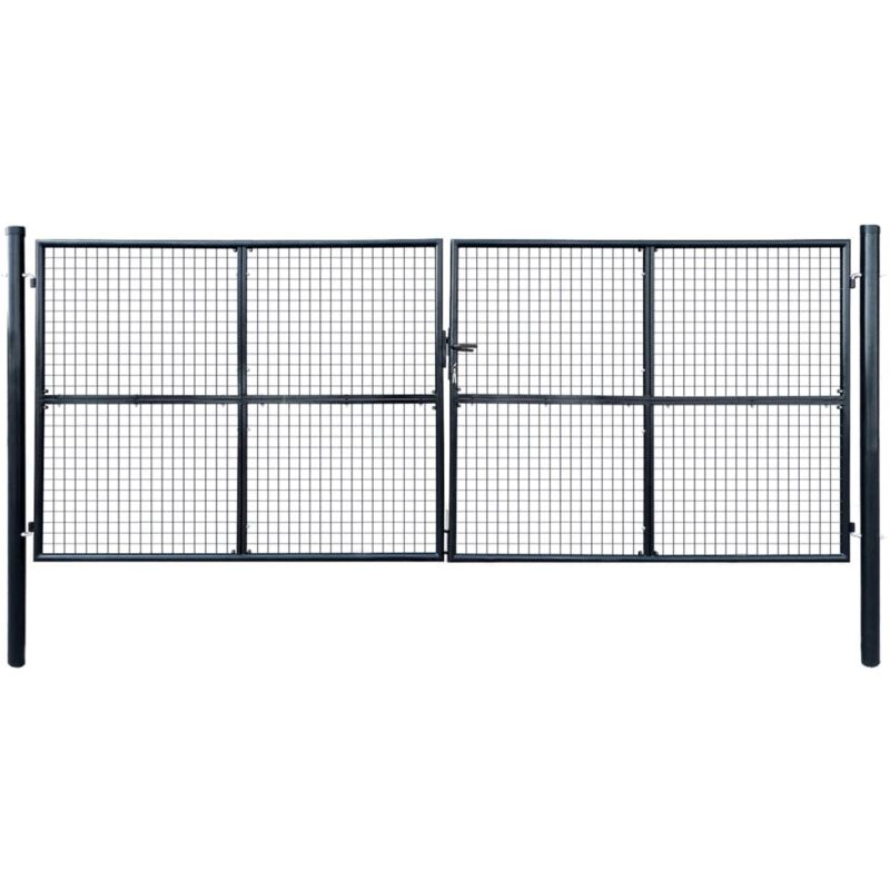 foto del prodotto vidaxl cancello per giardino in acciaio zincato 400x150 cm grigio