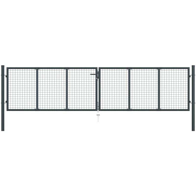 foto del prodotto vidaxl - cancello per giardino in acciaio zincato 400x150 cm grigio