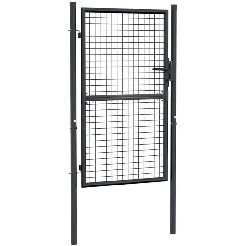 foto del prodotto vidaxl cancello per giardino in acciaio zincato con chiavi grigio varie dimensioni dimensioni 100 x 200 cm
