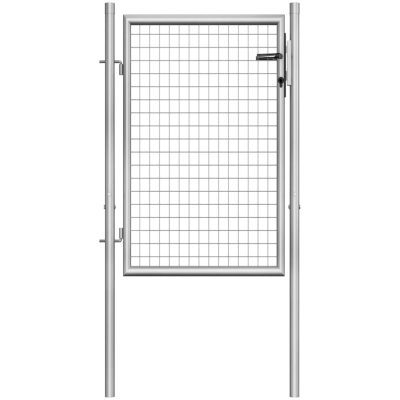 foto del prodotto vidaxl cancello per giardino in acciaio zincato design classico argento varie misure dimensioni 105 x 150 cm