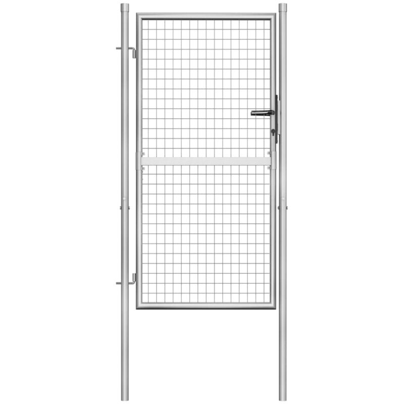 foto del prodotto vidaxl cancello per giardino in acciaio zincato design classico argento varie misure dimensioni 105 x 200 cm