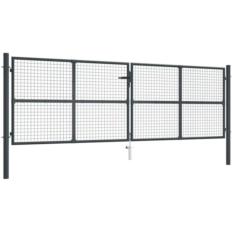 foto del prodotto vidaxl cancello per giardino in acciaio zincato grigio 400x175 cm