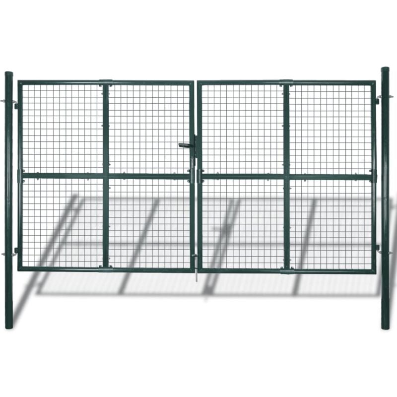 foto del prodotto vidaxl cancello per giardino in rete metallica varie dimensioni porta e complessive dimensioni 289x200 306x250 cm