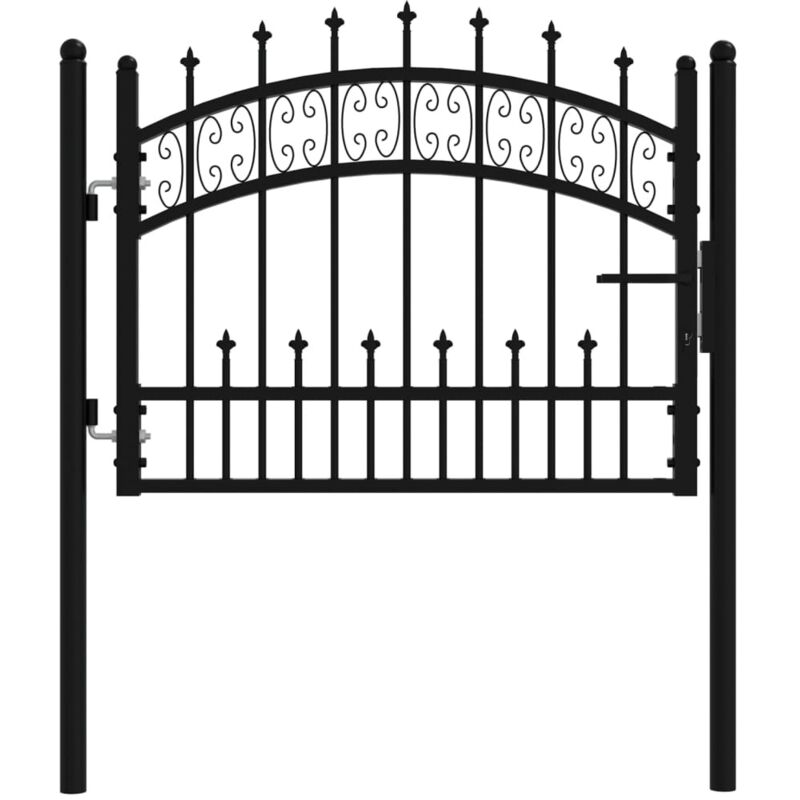 foto del prodotto vidaxl cancello per recinzione con punta a lancia nero 103x75 cm in acciaio verniciato a polvere