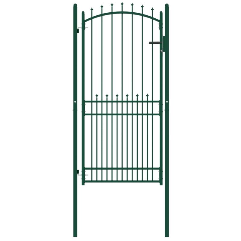 foto del prodotto vidaxl cancello per recinzione con punte in acciaio 100x200 cm verde