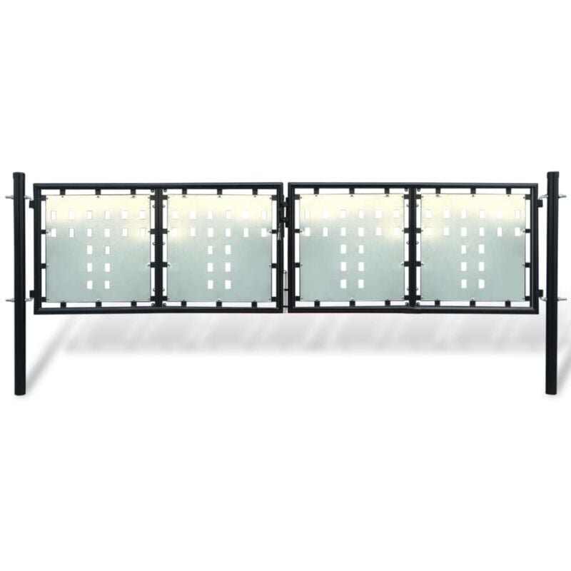 foto del prodotto vidaxl cancello per recinzione singolo nero 300 x 125 cm 682886