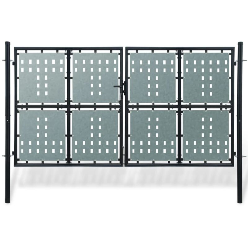 foto del prodotto vidaxl cancello per recinzione singolo nero 300 x 225 cm