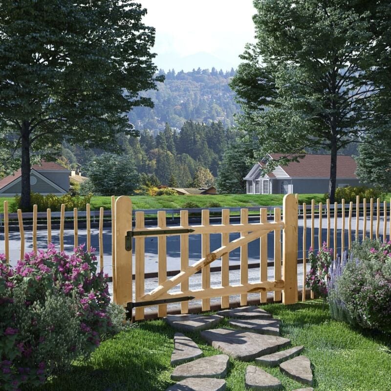 foto del prodotto vidaxl cancello singolo per recinzione in legno di nocciolo varie dimensioni dimensioni 100x60 cm