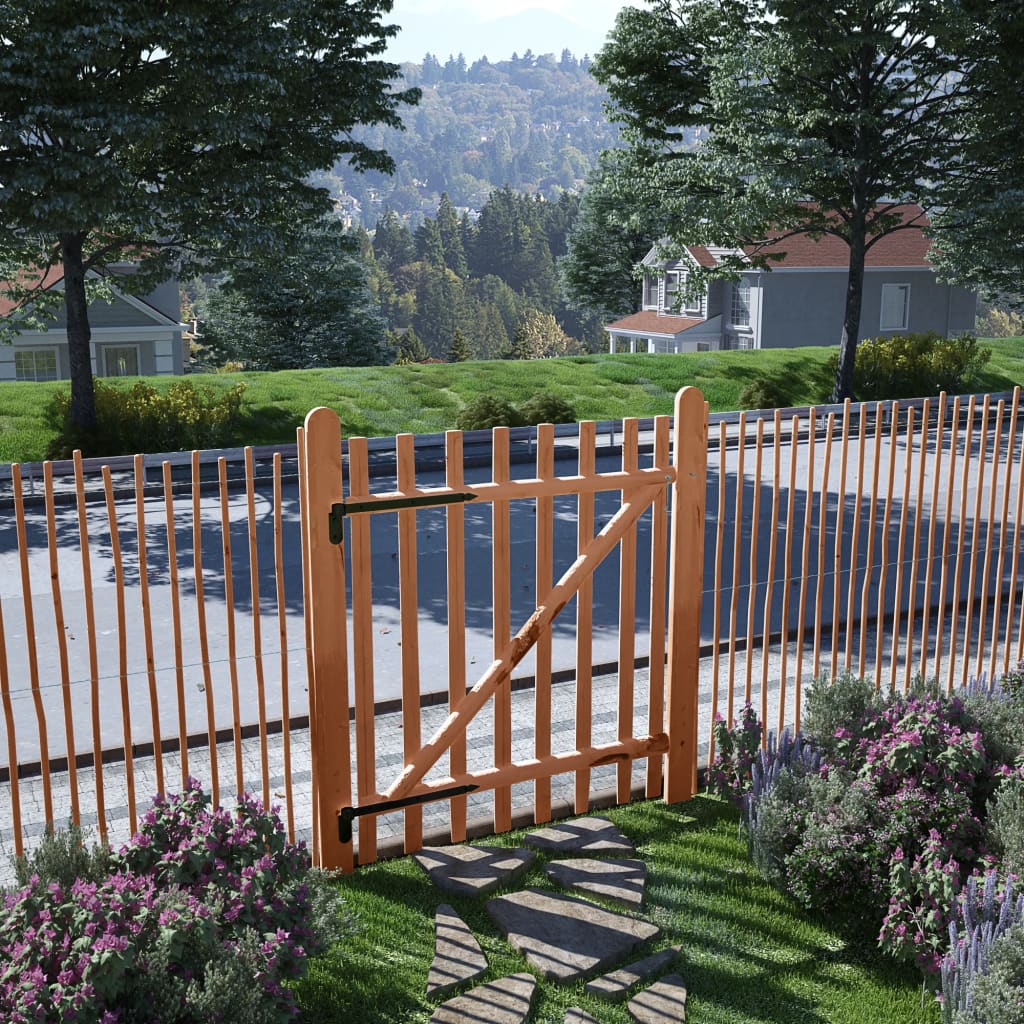 foto del prodotto vidaxl cancello singolo recinzione legno nocciolo impregnato 100x120cm