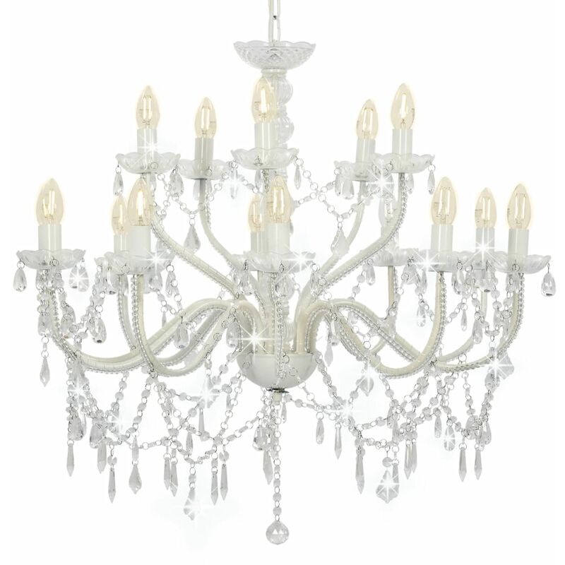 foto del prodotto vidaxl candelabro a 2 livelli 15 lampadine e14 vari colori colore bianco