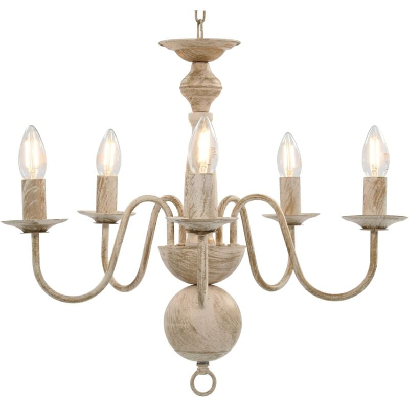 foto del prodotto vidaxl candelabro stile anticato bianco 5 lampadine e14