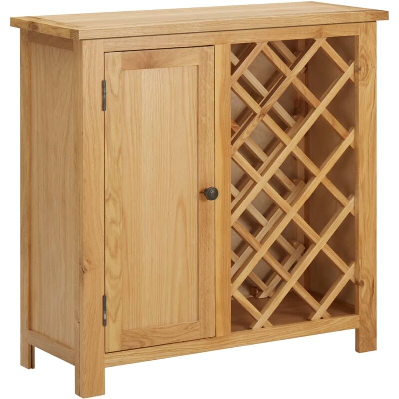 foto del prodotto vidaxl cantinetta per 11 bottiglie 80x32x80 cm in legno massello di rovere