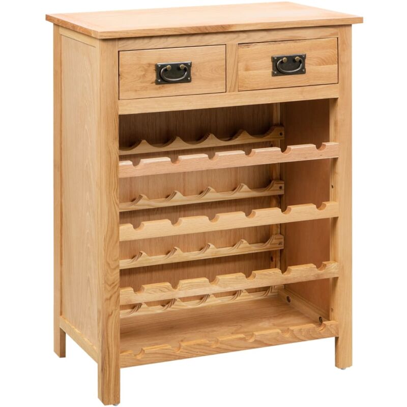 foto del prodotto vidaxl cantinetta portavini 72x32x90 cm in massello di rovere 868532