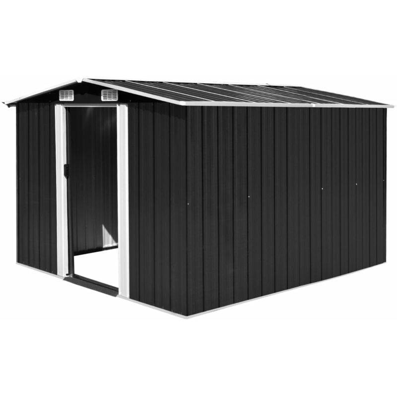 foto del prodotto vidaxl capanno da giardino in metallo 257x298x178 cm con porta vari colori dimensioni 257 x 298 x 178 cm