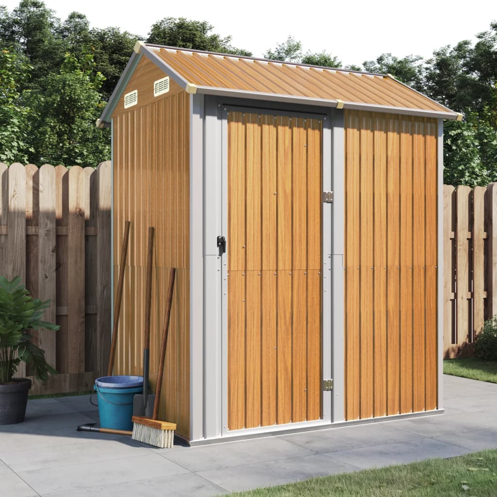 foto del prodotto vidaxl capanno giardino marrone chiaro 192x152,5x237cm acciaio zincato