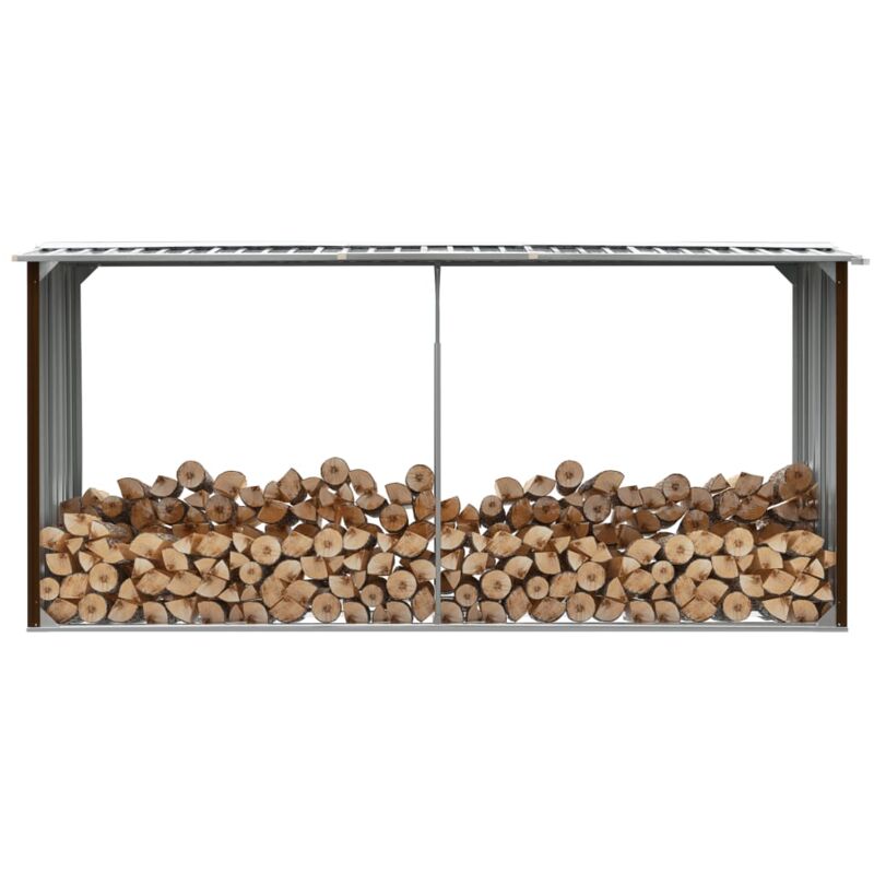 foto del prodotto vidaxl capannone da giardino in acciaio zincato 330x92x153cm marrone