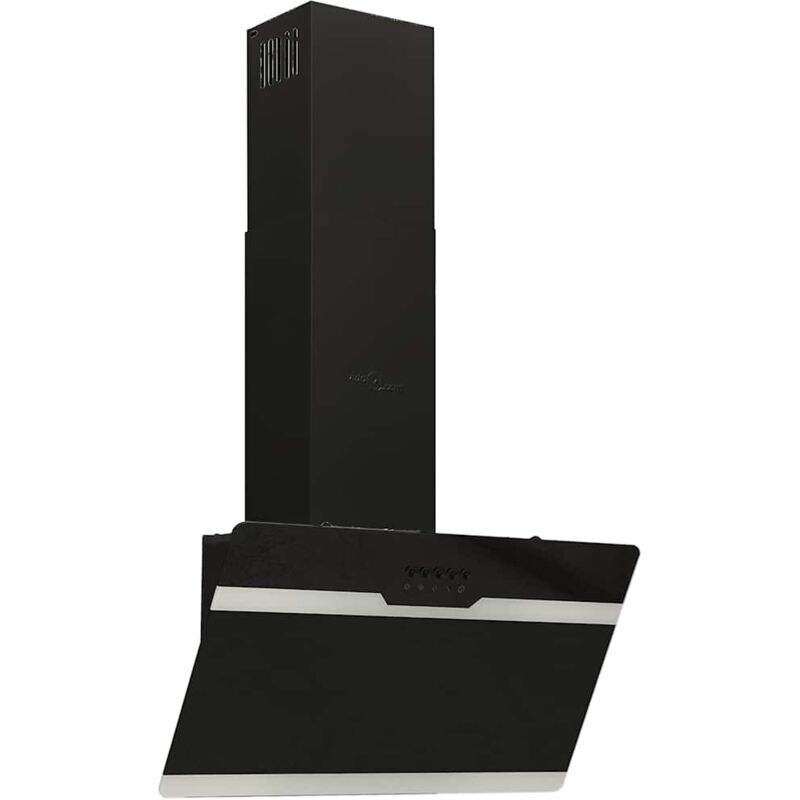 foto del prodotto vidaxl cappa a parete 60 cm in acciaio e vetro temperato nero