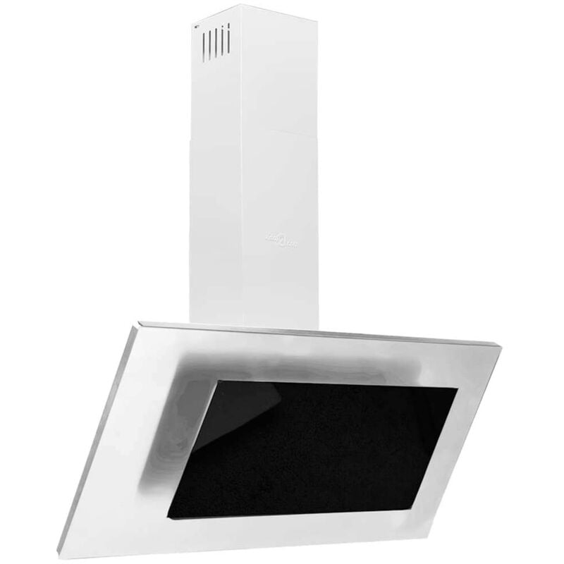 foto del prodotto vidaxl cappa a parete 90 cm in acciaio inox e vetro temperato argento