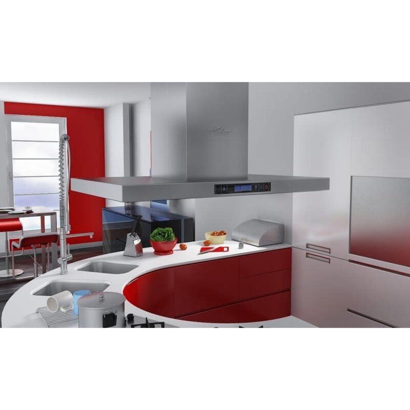 foto del prodotto vidaxl cappa da cucina a isola in acciaio inox con display lcd