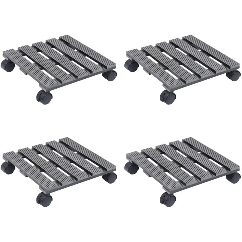 foto del prodotto vidaxl carrelli porta piante 4 pz grigi 30x7,5 cm wpc 609323
