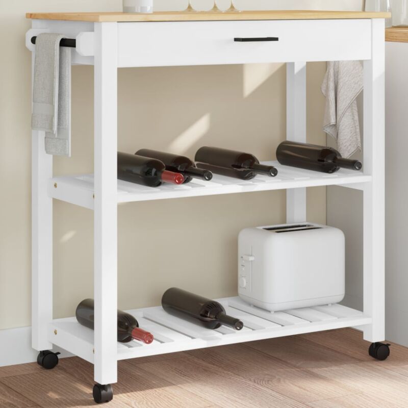 foto del prodotto vidaxl carrello da cucina monza 84x40x90 cm in legno massello di pino