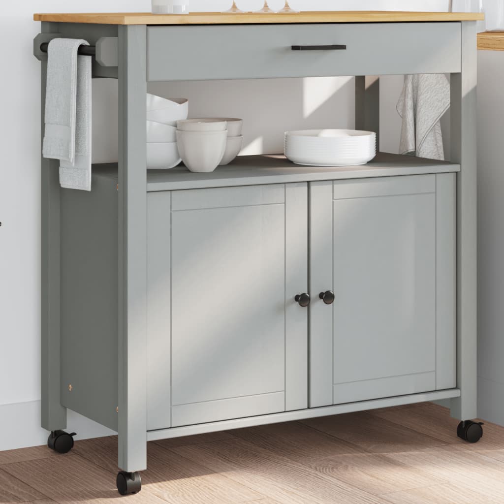 foto del prodotto vidaxl carrello da cucina monza 84x40x90 cm in legno massello di pino